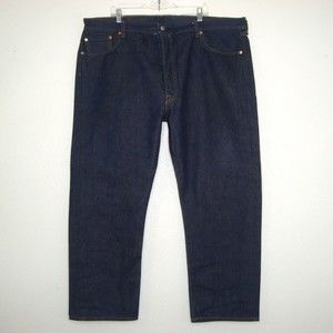 NEW LEVI'S 501 Button-Fly Rigid Cotton Straight Leg Mens Blue Jeans Size 44 x 30